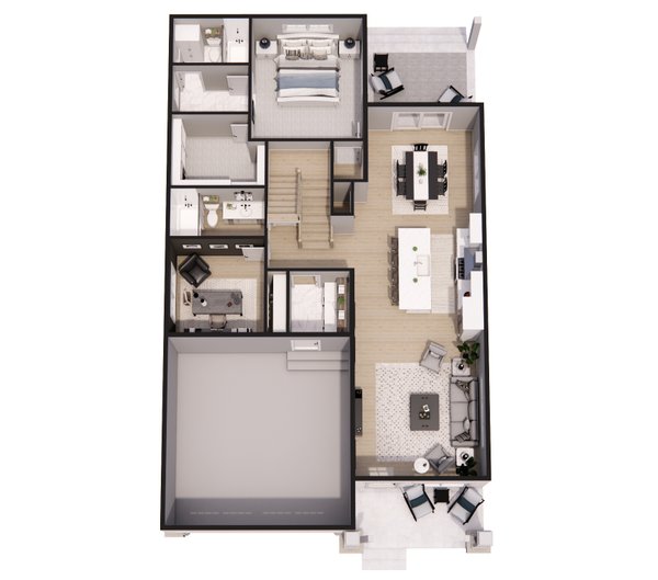 Architectural House Design - Floor Plan - Main Floor 1 for Traditional House Plan #51-1550 - 4 bed, 3 bath