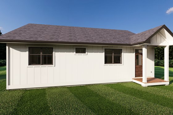 Exterior - Rear Elevation for Farmhouse House Plan #126-259 - 2 bed, 1 bath