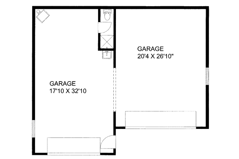 Home Plan - Floor Plan - Main Floor for Traditional House Plan #117-717, 0.5 bath