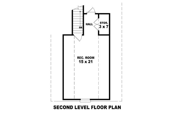 Floor Plan - Upper Floor for European House Plan #81-1538 - 3 bed, 2 bath