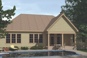 Exterior - Rear Elevation for Ranch House Plan #1071-11 - 3 bed, 2.5 bath