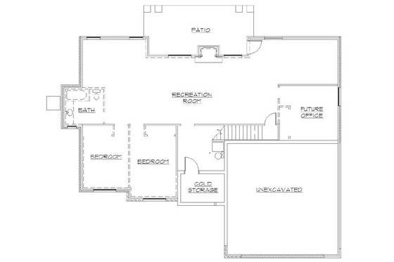 Floor Plan - Lower Floor for Ranch House Plan #5-236 - 5 bed, 3.5 bath