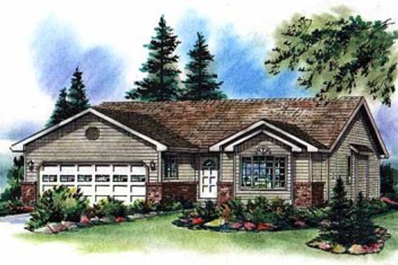 House Blueprint - Ranch Exterior - Front Elevation Plan #18-194