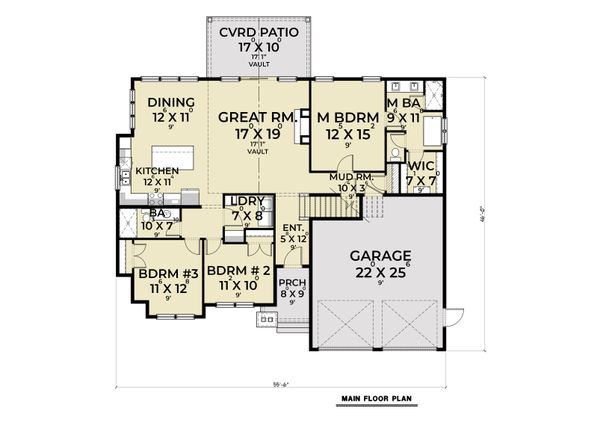 Dream House Plan - Farmhouse Floor Plan - Main Floor Plan #1070-127