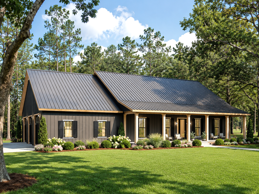 Exterior - Front Elevation 2 for Barndominium House Plan #44-282 - 4 bed, 3 bath