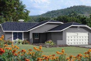 Adobe / Southwestern Exterior - Front Elevation Plan #1-246