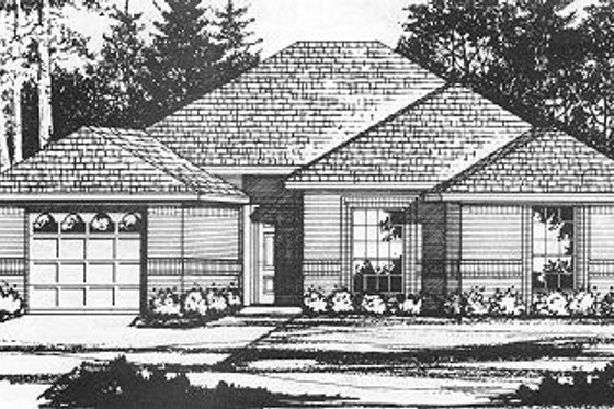 Exterior - Front Elevation for Traditional House Plan #40-371 - 3 bed, 2 bath