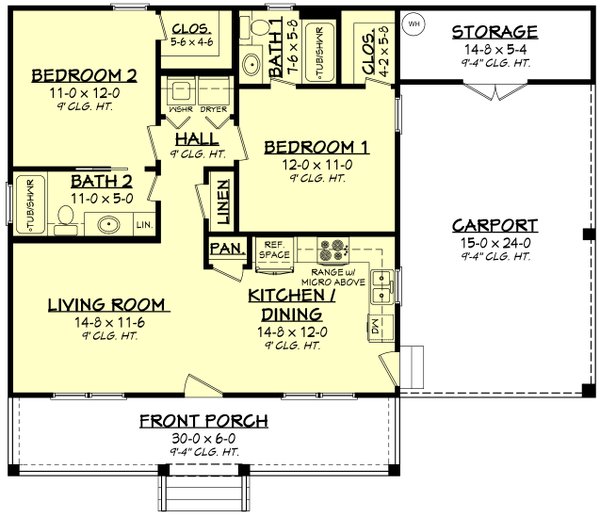Country Floor Plan - Main Floor Plan #430-3