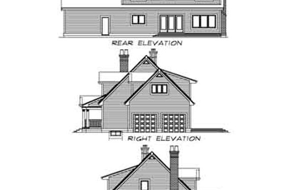 Exterior - Rear Elevation for Traditional House Plan #47-336 - 4 bed, 2.5 bath