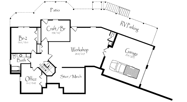 Traditional Floor Plan - Lower Floor Plan #71-116
