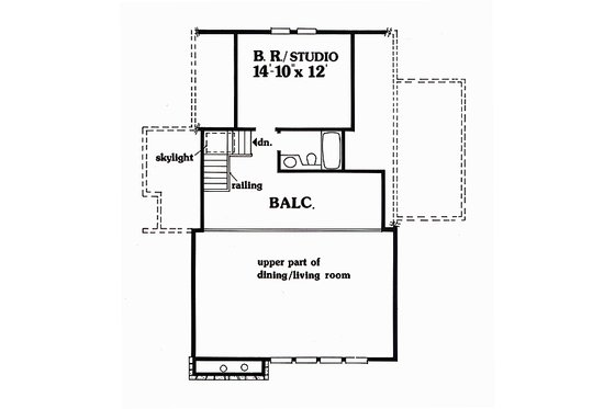 Floor Plan - Upper Floor for Cabin House Plan #456-10 - 3 bed, 3 bath