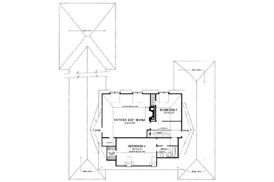 Floor Plan - Upper Floor for European House Plan #137-225 - 5 bed, 3.5 bath