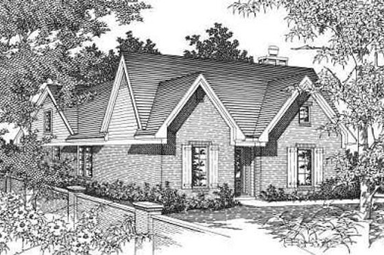 Exterior - Front Elevation for European House Plan #329-222 - 4 bed, 3 bath