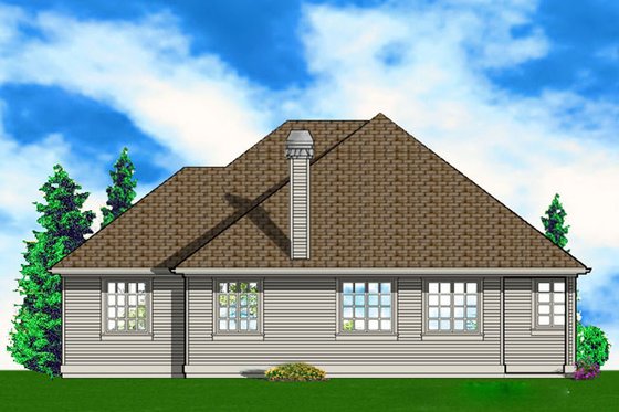 Exterior - Rear Elevation for Traditional House Plan #48-203 - 4 bed, 2 bath