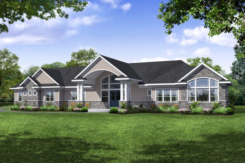 Architectural House Design - Ranch Exterior - Front Elevation Plan #124-1115