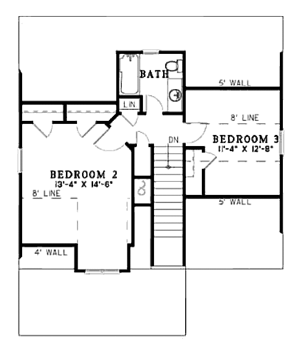 House Design - Country Floor Plan - Upper Floor Plan #17-2310