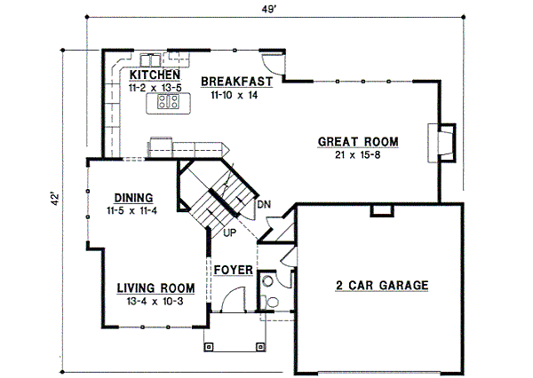 Traditional Floor Plan - Main Floor Plan #67-533
