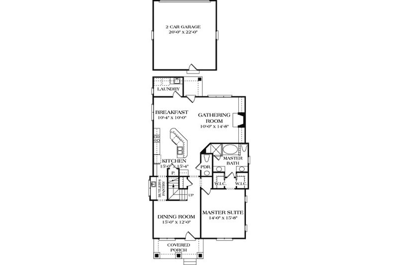 Home Plan - Floor Plan - Main Floor for Bungalow House Plan #453-6 - 3 bed, 2.5 bath