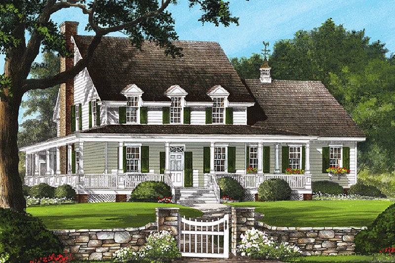 Home Plan - Country Exterior - Front Elevation Plan #137-199
