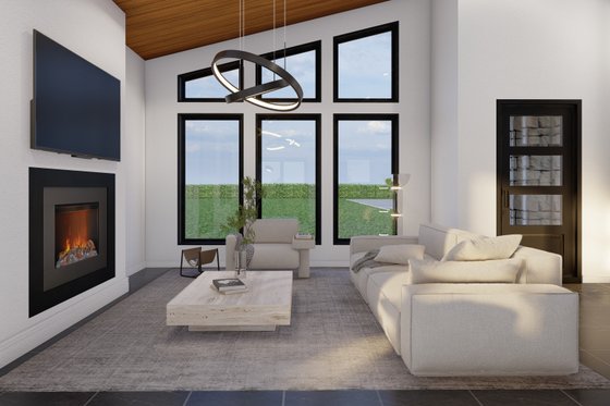 Interior - Family Room for Farmhouse House Plan #923-442 - 3 bed, 2 bath