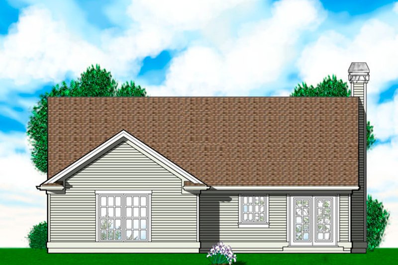Home Plan - Exterior - Rear Elevation for Craftsman House Plan #48-585 - 3 bed, 2 bath
