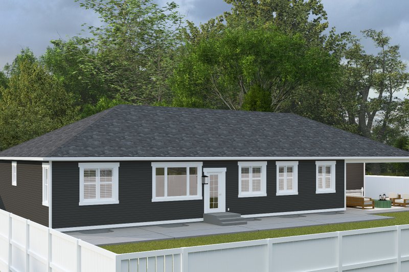 House Blueprint - Exterior - Rear Elevation for Craftsman House Plan #1060-475 - 2 bed, 3 bath