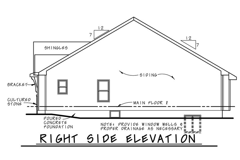 House Design - Exterior - Other Elevation for Farmhouse House Plan #20-2547 - 3 bed, 2.5 bath