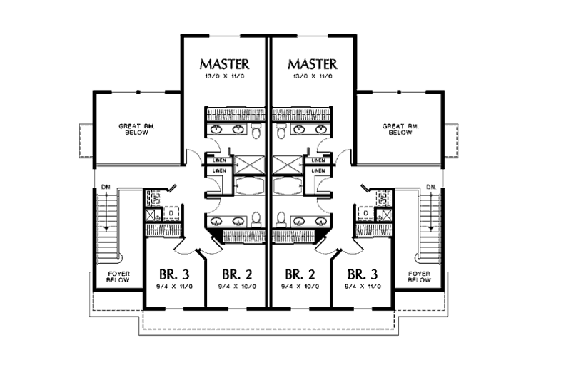 Home Plan - Floor Plan - Upper Floor for Traditional House Plan #48-154 - 3 bed, 2.5 bath