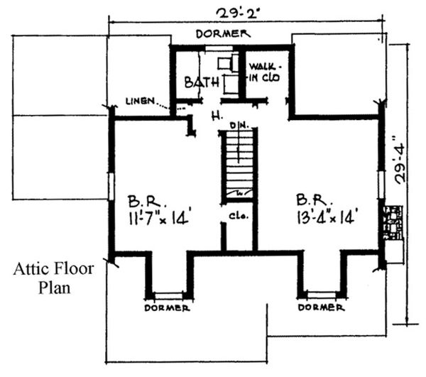 Country Floor Plan - Upper Floor Plan #315-102