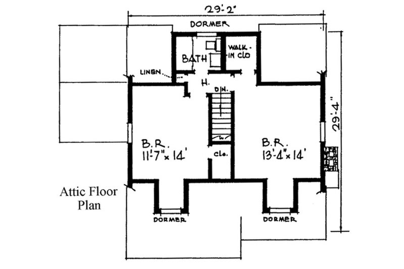 Architectural House Design - Floor Plan - Upper Floor for Country House Plan #315-102 - 3 bed, 2 bath