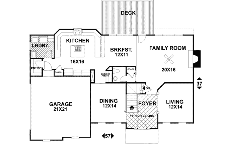Home Plan - Floor Plan - Main Floor for European House Plan #56-202 - 4 bed, 3.5 bath