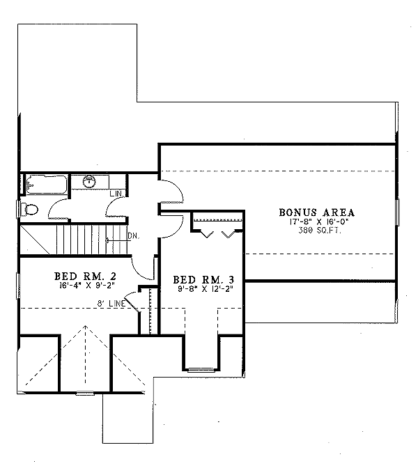 House Blueprint - Traditional Floor Plan - Upper Floor Plan #17-265