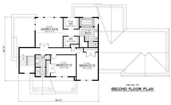 Craftsman Floor Plan - Upper Floor Plan #51-290