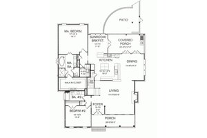 Floor Plan - Main Floor for Farmhouse House Plan #37-227 - 5 bed, 4 bath