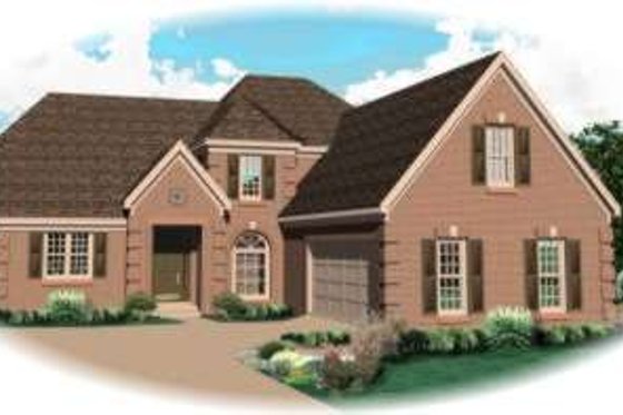 Exterior - Front Elevation for European House Plan #81-1159 - 3 bed, 2.5 bath