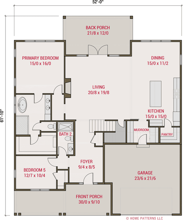 House Plan Design - Farmhouse Floor Plan - Main Floor Plan #461-103