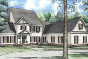 Colonial Exterior - Front Elevation Plan #17-2074