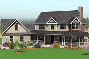 Country Exterior - Front Elevation Plan #75-185