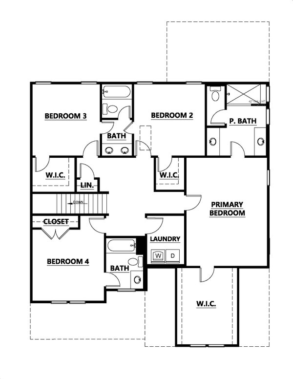 Traditional Floor Plan - Upper Floor Plan #1080-4
