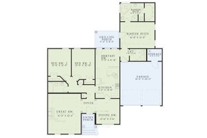Floor Plan - Main Floor for Traditional House Plan #17-1010 - 3 bed, 2 bath
