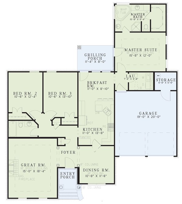 Home Plan - Traditional Floor Plan - Main Floor Plan #17-1010