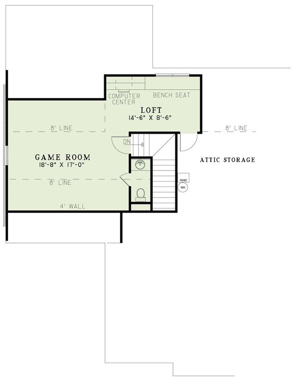 Traditional Floor Plan - Upper Floor Plan #17-2343