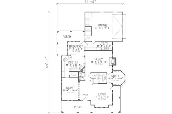 Floor Plan - Main Floor for Victorian House Plan #410-3612 - 4 bed, 4.5 bath