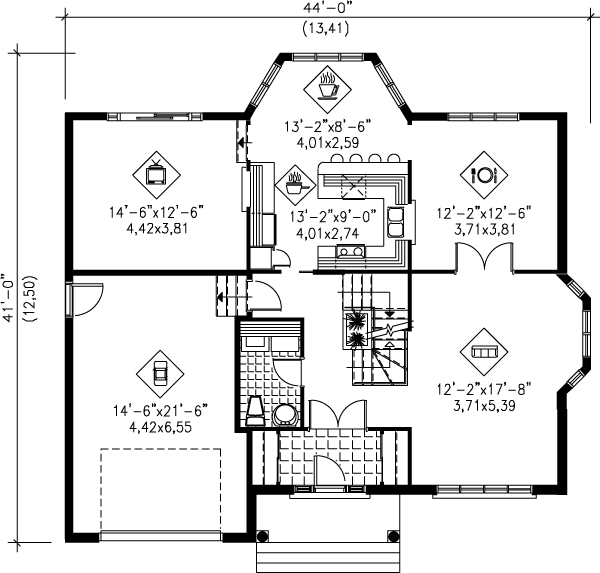 European Floor Plan - Main Floor Plan #25-2269