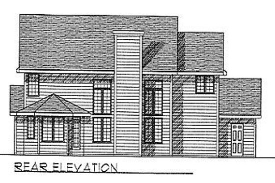 Exterior - Rear Elevation for Traditional House Plan #70-322 - 3 bed, 2.5 bath