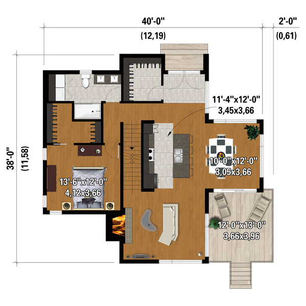 House Plan Design - Cottage Floor Plan - Main Floor Plan #25-4922