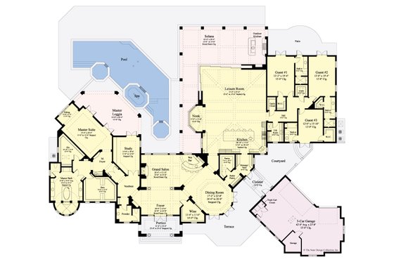 Floor Plan - Main Floor for European House Plan #930-510 - 4 bed, 4.5 bath