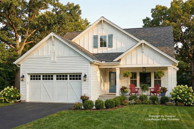 Architectural House Design - Farmhouse Exterior - Front Elevation Plan #51-1398