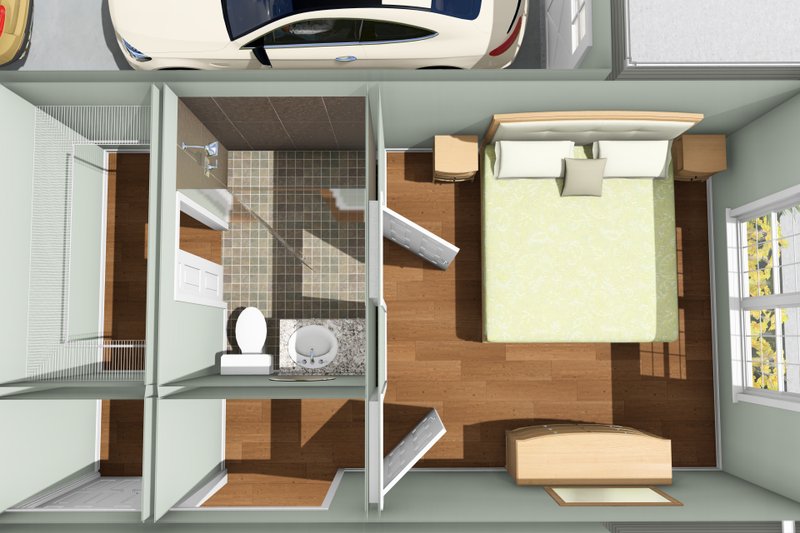 Architectural House Design - Interior - Master Bedroom 1 for Modern House Plan #513-2469 - 3 bed, 2 bath