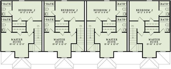 Traditional Floor Plan - Upper Floor Plan #17-2457